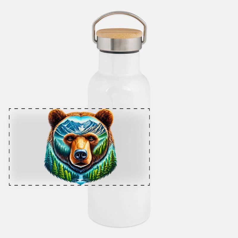 Bear Panoramic Thermal Bottle with Bamboo Lid