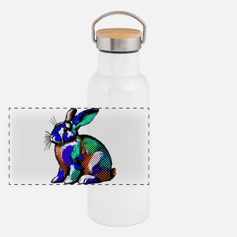 Lapin Gourde isotherme avec bouchon en bambou