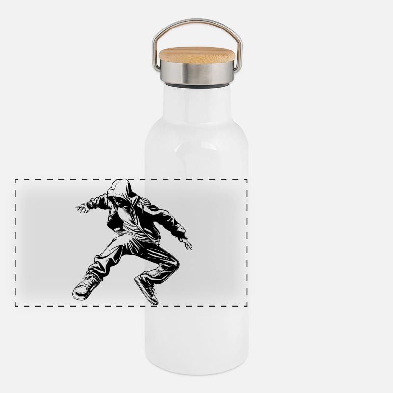 Dessin B-Boy Gourde isotherme avec bouchon en bambou