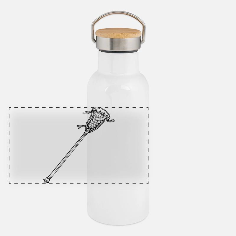 Lacrosse Schläger Panorama Thermosflasche mit Bambusdeckel