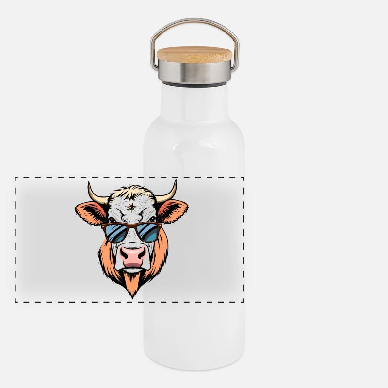 Vache Gourde isotherme avec bouchon en bambou