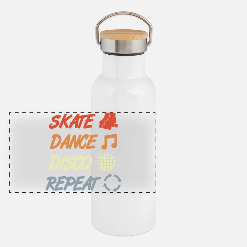 Roller skating disco Panoramic Thermal Bottle with Bamboo Lid