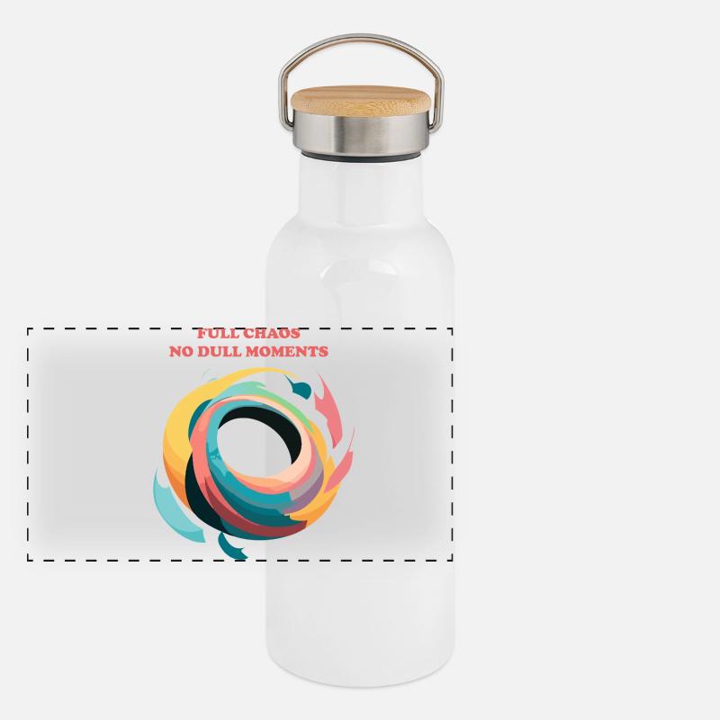 Spirale abstraite du chaos Gourde isotherme avec bouchon en bambou