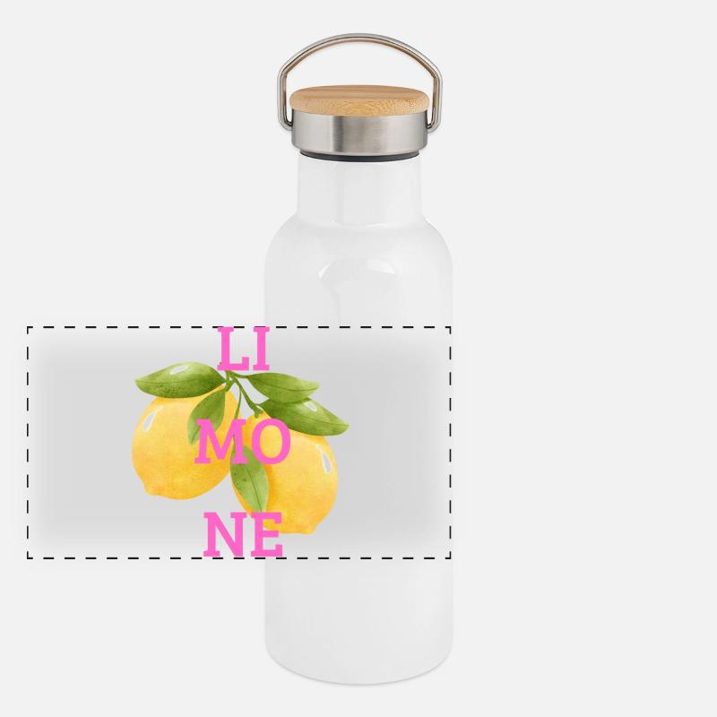 Limone Panorama Thermosflasche mit Bambusdeckel