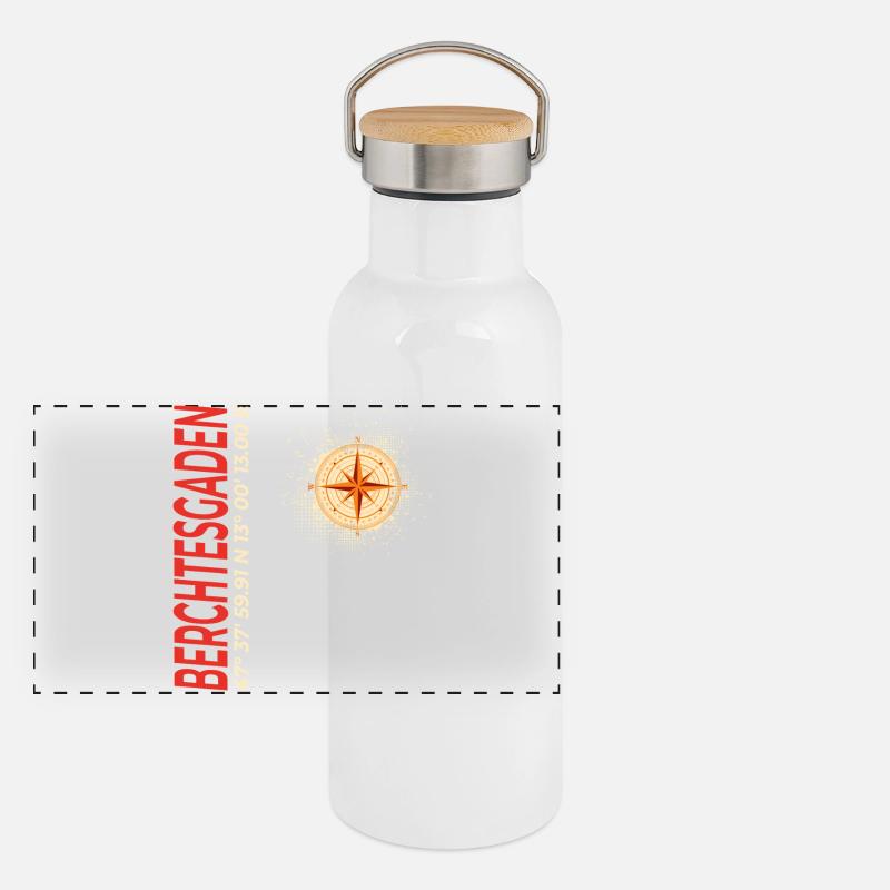 Berchtesgaden Panorama Thermosflasche mit Bambusdeckel