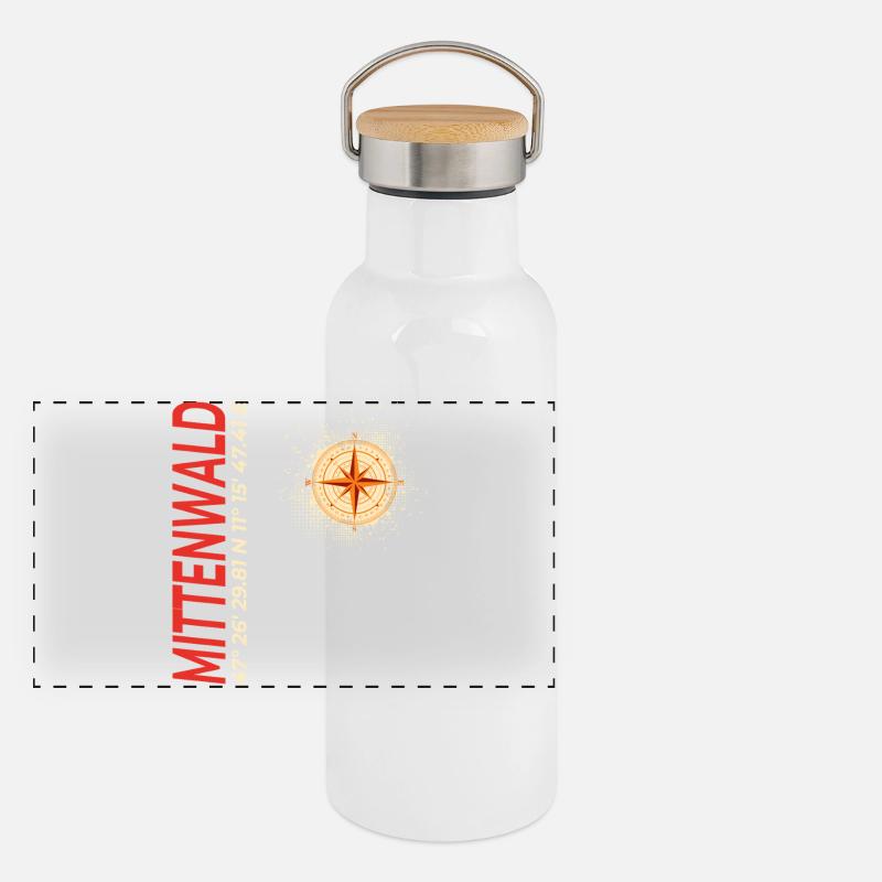 Mittenwald Panorama Thermosflasche mit Bambusdeckel