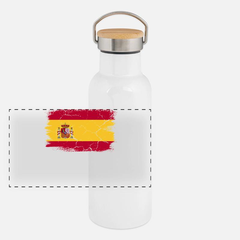 Teneriffa Panorama Thermosflasche mit Bambusdeckel