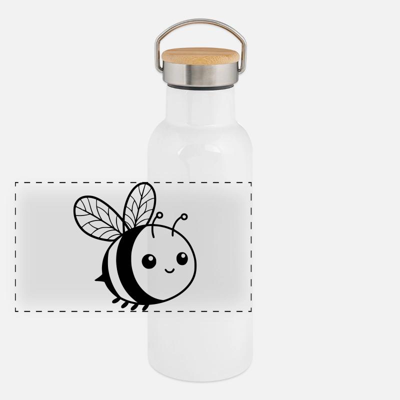 Abeille mignonne Gourde isotherme avec bouchon en bambou