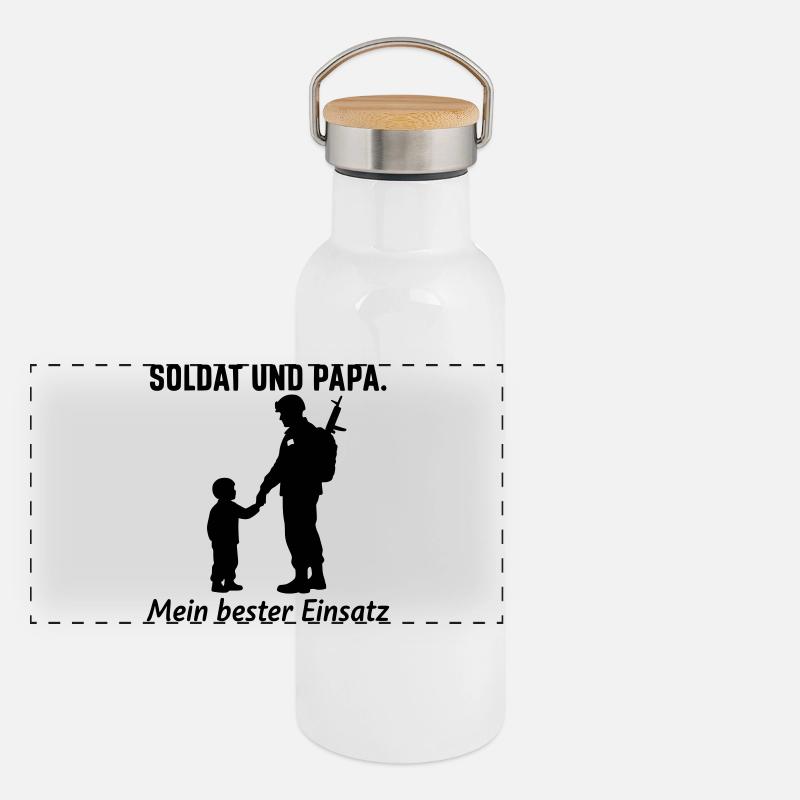 Soldat & Papa Panorama Thermosflasche mit Bambusdeckel