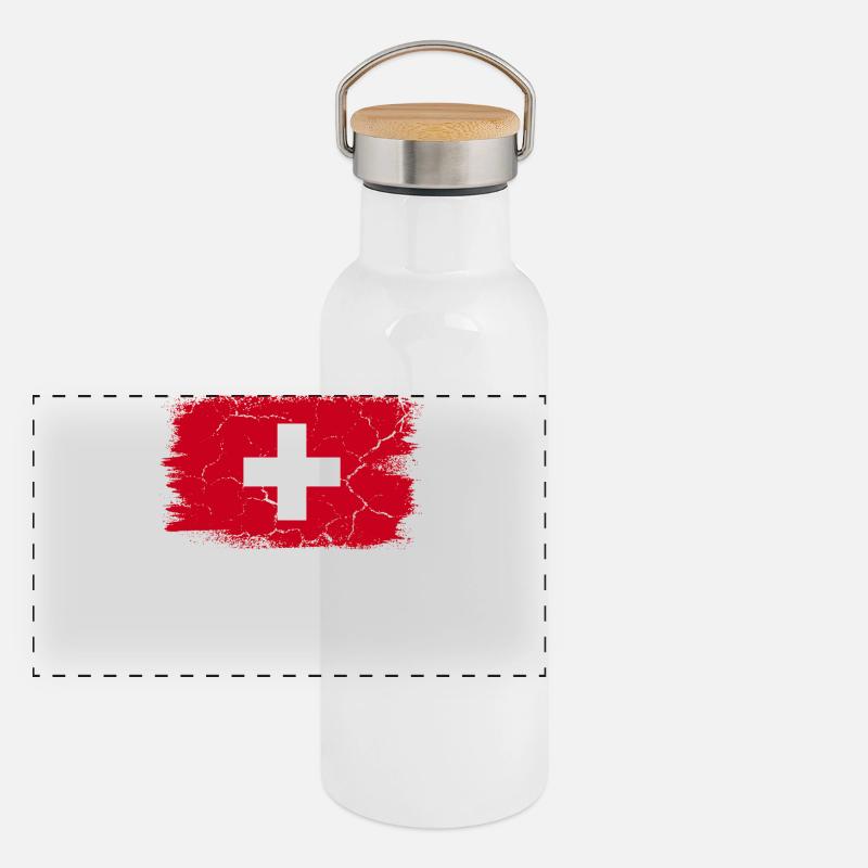 Panorama Thermosflasche mit Bambusdeckel