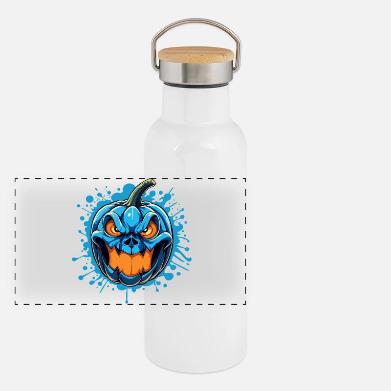 WÜTENDER KÜRBIS Panorama Thermosflasche mit Bambusdeckel