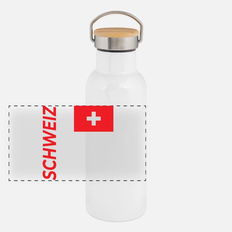Jungfraujoch Gourde isotherme avec bouchon en bambou