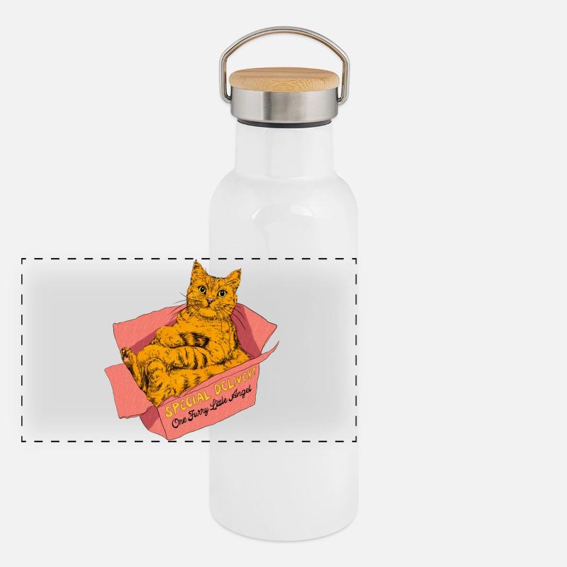 SPECIAL DELIVERY - Panoramic Thermal Bottle with Bamboo Lid - white