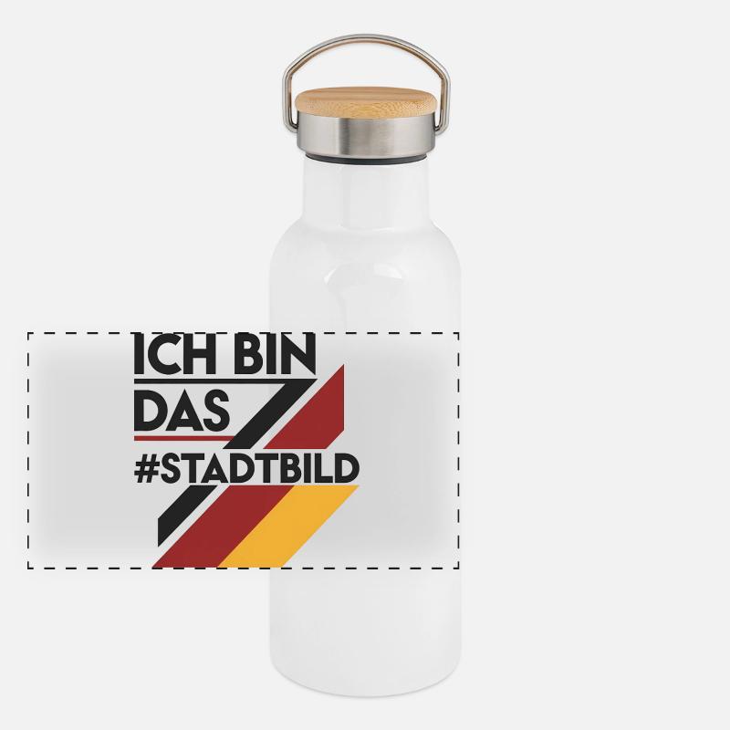 Ich Bin Das Stadtbild Politisches Statement Panorama Thermosflasche mit Bambusdeckel