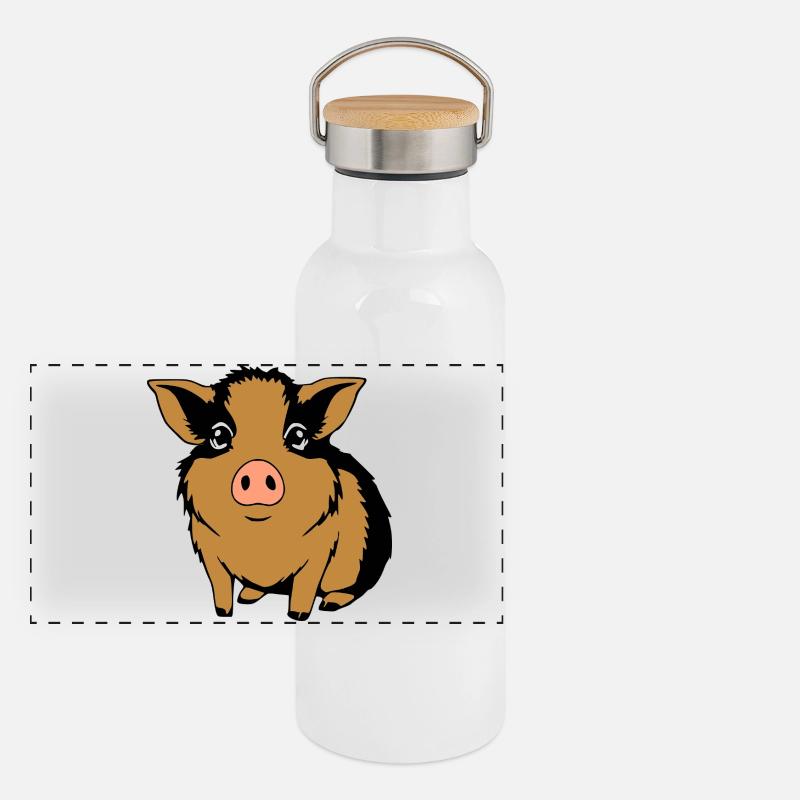 T-shirt cochon d’Inde cadeau Gourde isotherme avec bouchon en bambou