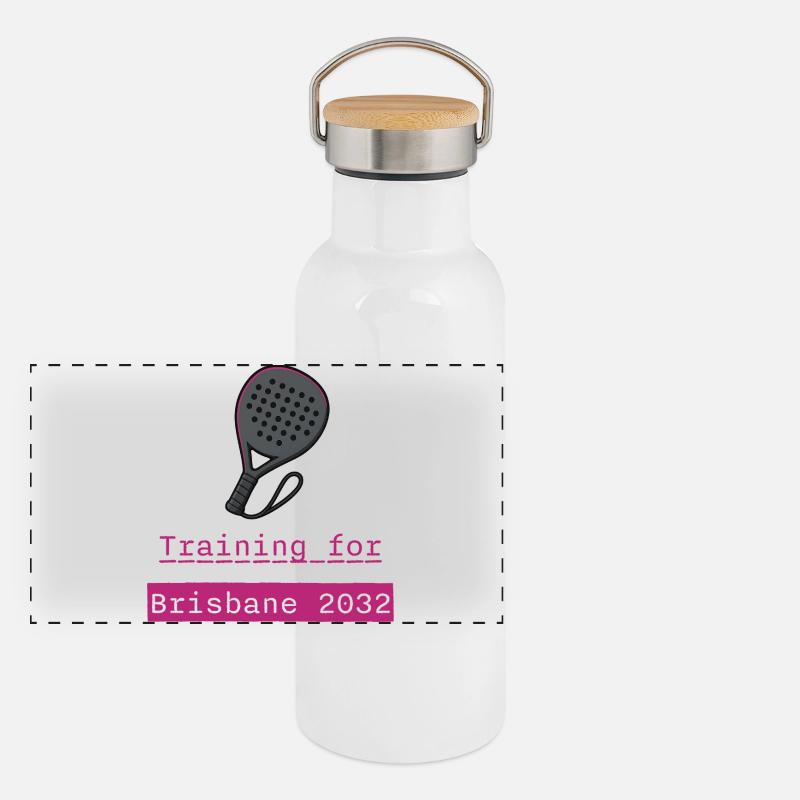 Padel Training Brisbane 2032 Panoramic Thermal Bottle with Bamboo Lid