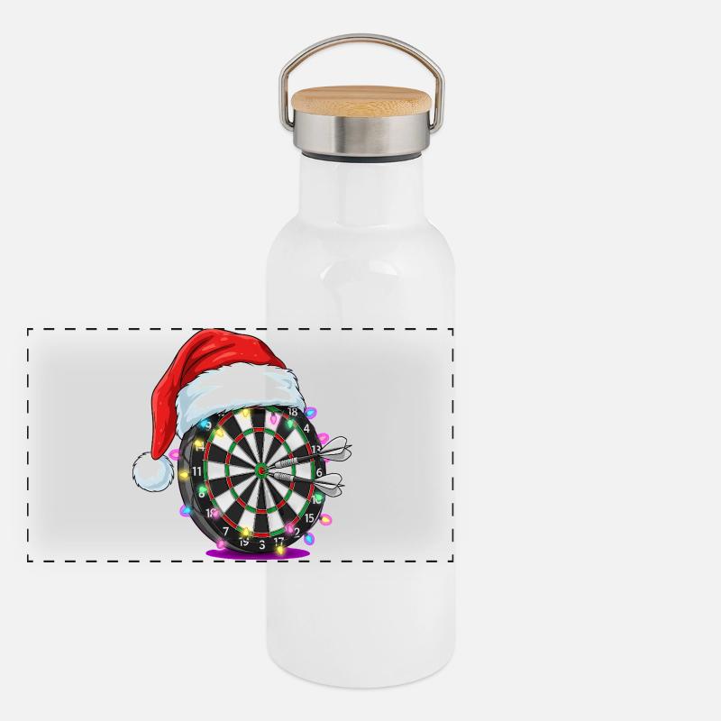 Cible de fléchettes avec Bande dessinée du Chapeau du Père Noël Gourde isotherme avec bouchon en bambou