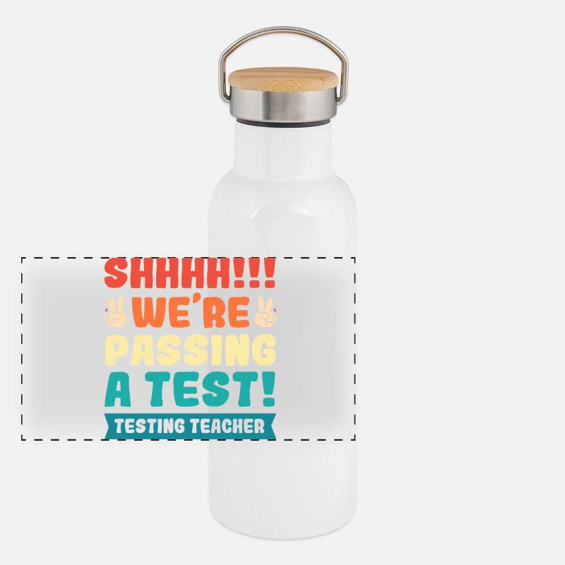 Examen d’enseignant Gourde isotherme avec bouchon en bambou