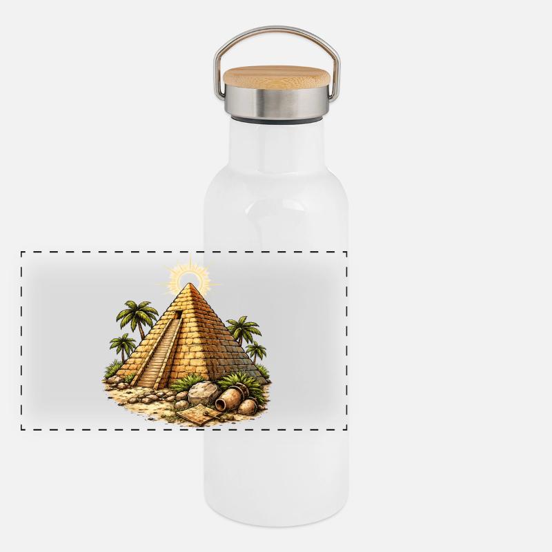 Panorama Thermosflasche mit Bambusdeckel