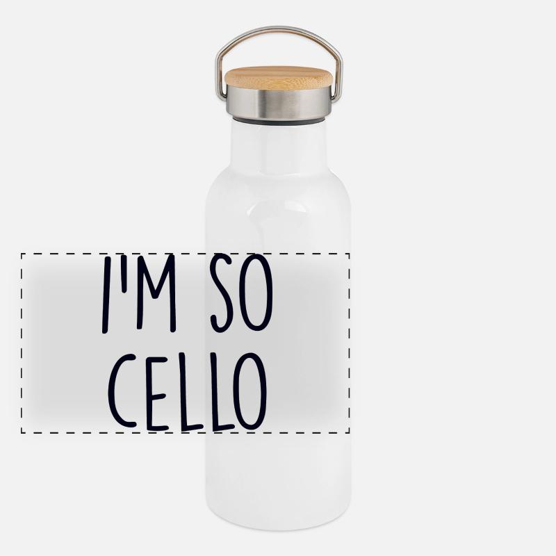 Cello Violine Panorama Thermosflasche mit Bambusdeckel