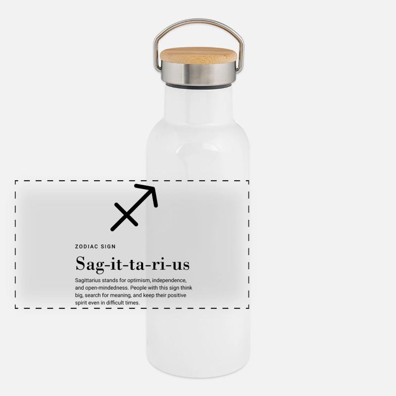 Sagittaire - Signe du zodiaque Gourde isotherme avec bouchon en bambou