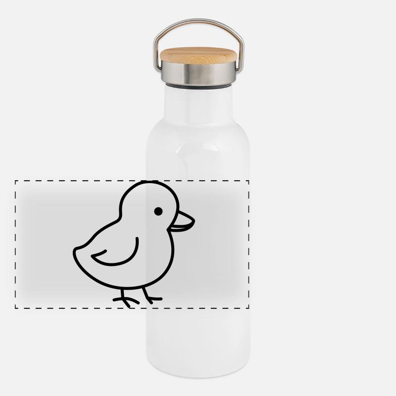 Un petit poussin mignon, adapté à Pâques Gourde isotherme avec bouchon en bambou