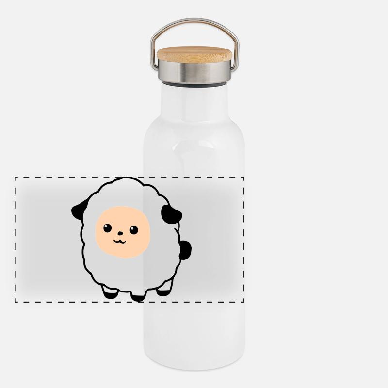 Mouton mouton agneau Gourde isotherme avec bouchon en bambou