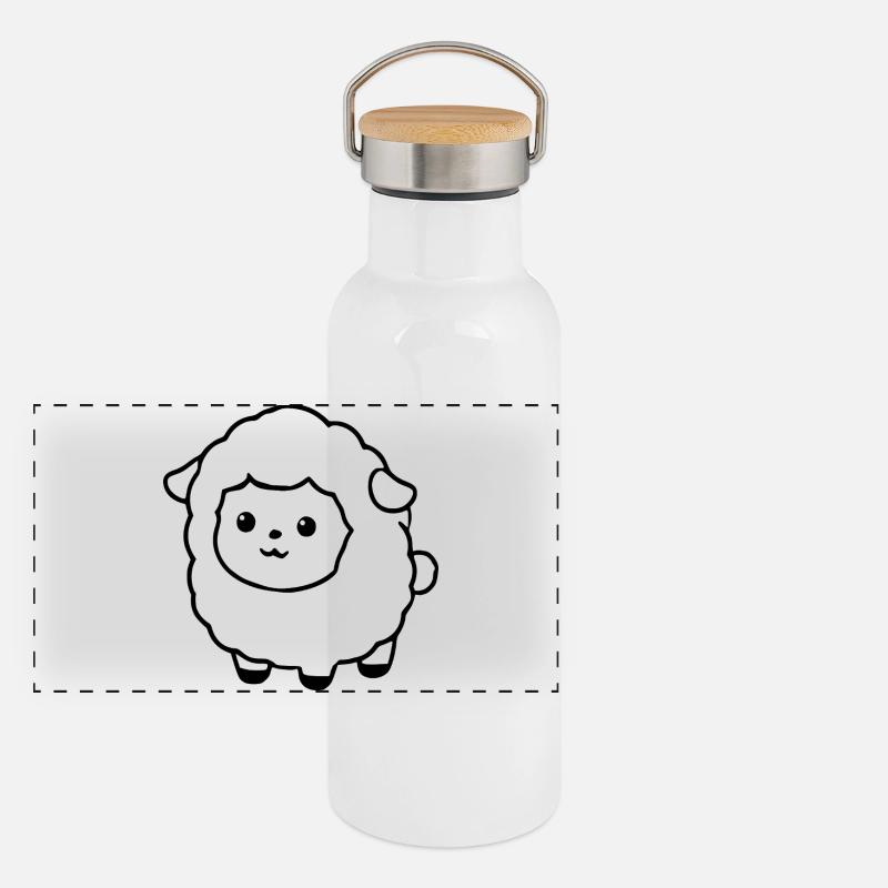 Sheep Sheep Lamb Panoramic Thermal Bottle with Bamboo Lid