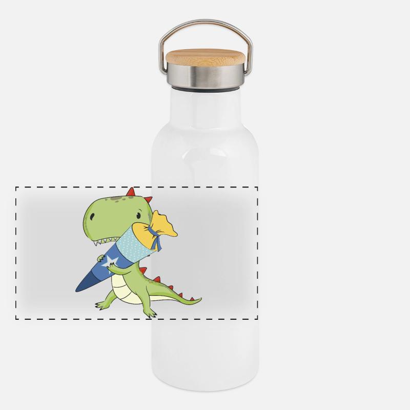Dino avec cône d’école Gourde isotherme avec bouchon en bambou