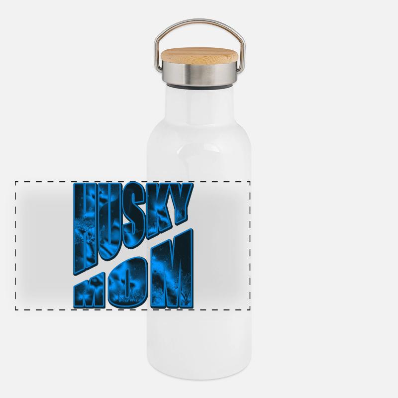 Husky Mom Neon Night Forest Panoramic Thermal Bottle with Bamboo Lid