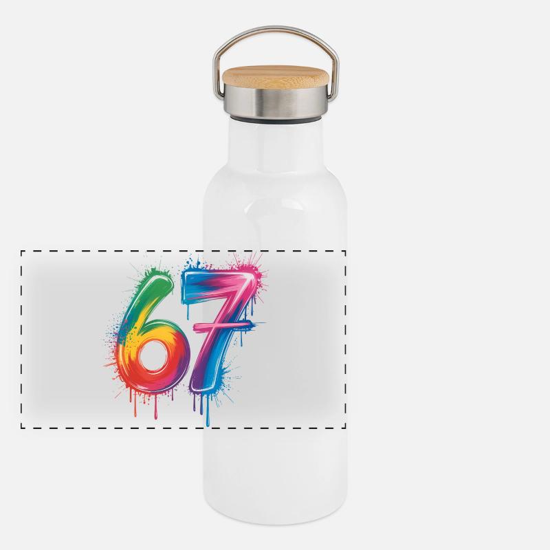 Six Seven Color Splash Panoramic Thermal Bottle with Bamboo Lid