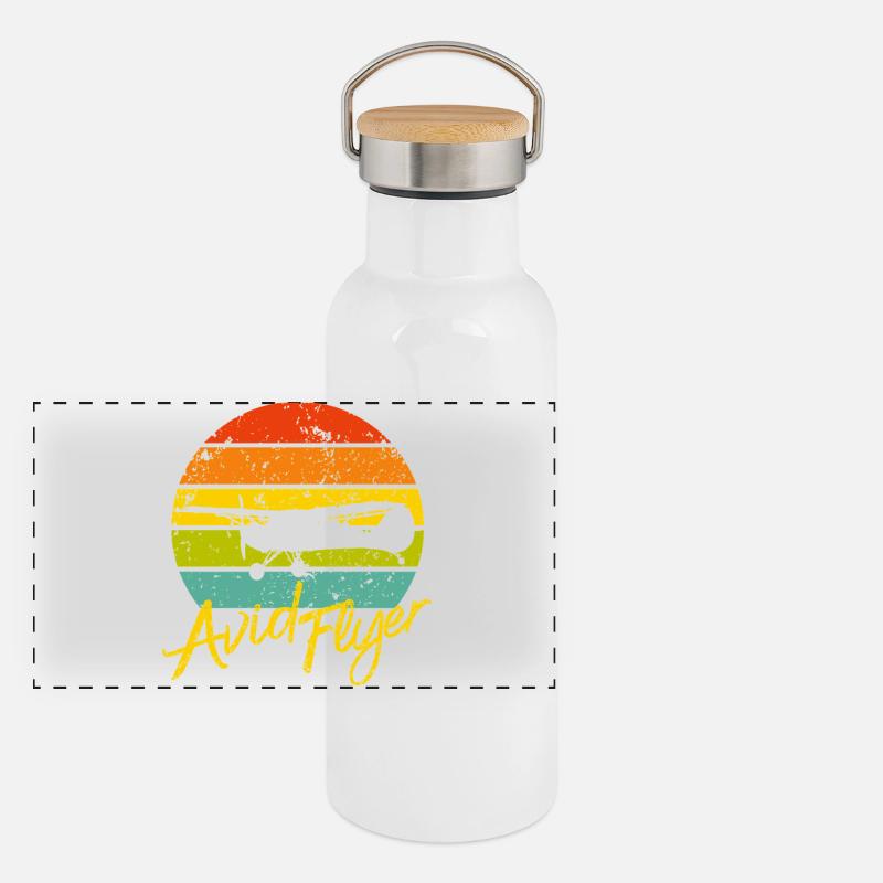Panorama Thermosflasche mit Bambusdeckel