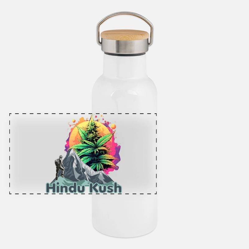 Hindu Kouch Gourde isotherme avec bouchon en bambou