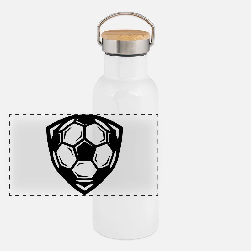 Soccer Ball Panoramic Thermal Bottle with Bamboo Lid