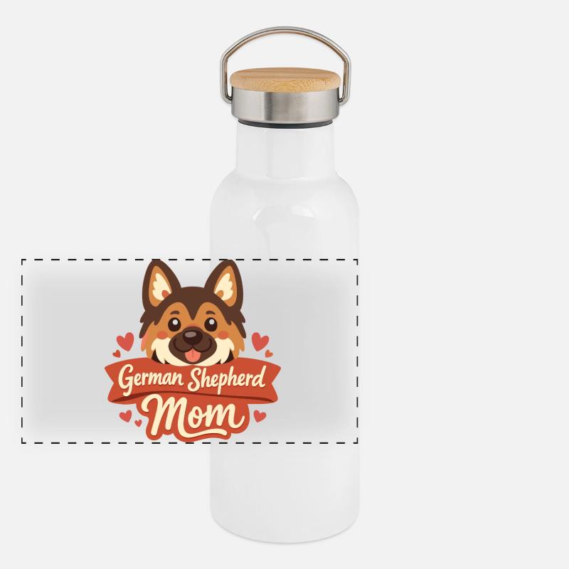 German Shepherd Owners and Dog Lovers GSD Mom Panoramic Thermal Bottle with Bamboo Lid