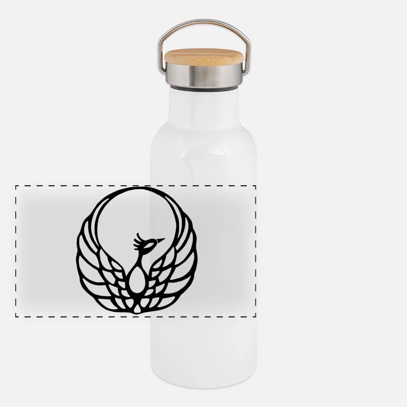 Phénix noir Gourde isotherme avec bouchon en bambou