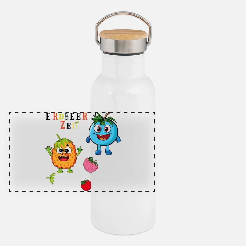 Strawberry Time Panoramic Thermal Bottle with Bamboo Lid
