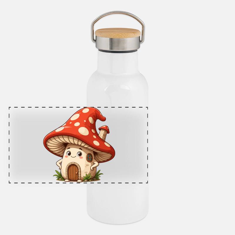 Conception des champignons Red Cap House Gourde isotherme avec bouchon en bambou