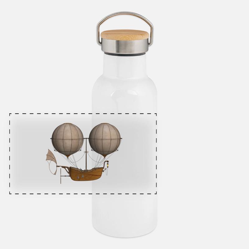 Luftschiff Panorama Thermosflasche mit Bambusdeckel