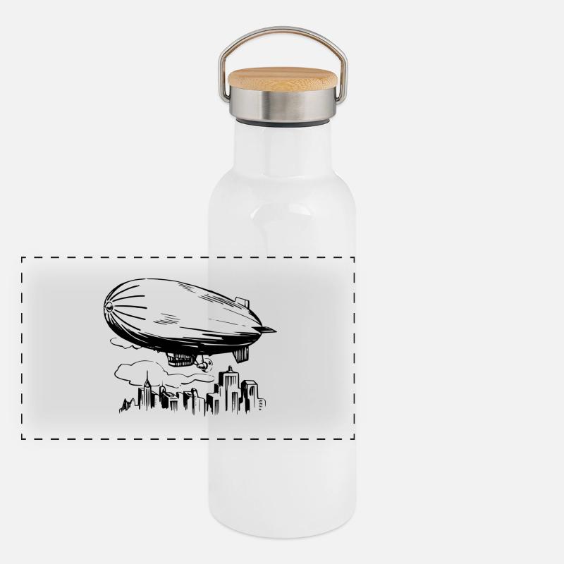Panorama Thermosflasche mit Bambusdeckel