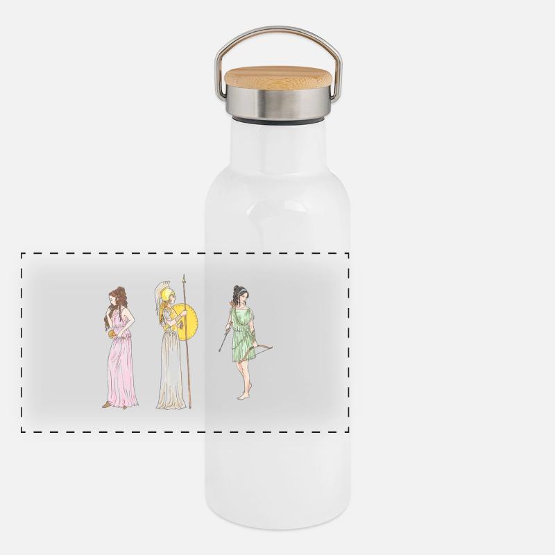 Femmes anciennes Gourde isotherme avec bouchon en bambou