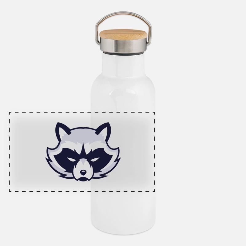Racoon Gourde isotherme avec bouchon en bambou