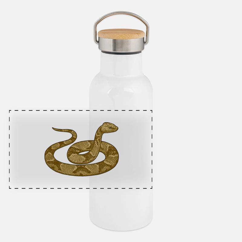 Serpent en colère Gourde isotherme avec bouchon en bambou