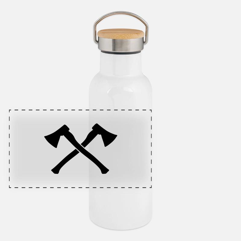 Axt Panorama Thermosflasche mit Bambusdeckel