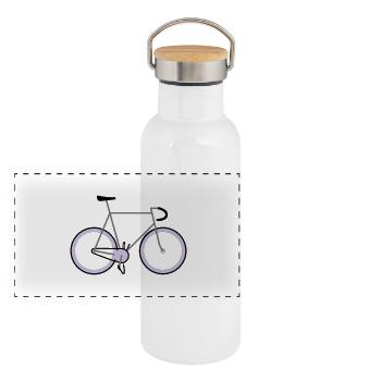 Fixie - Panorama Thermosflasche mit Bambusdeckel - Weiß - Vorne
