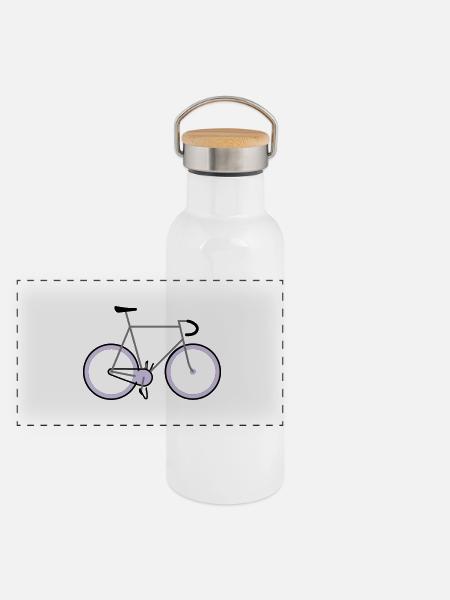 Fixie - Panorama Thermosflasche mit Bambusdeckel - Weiß - Vorne