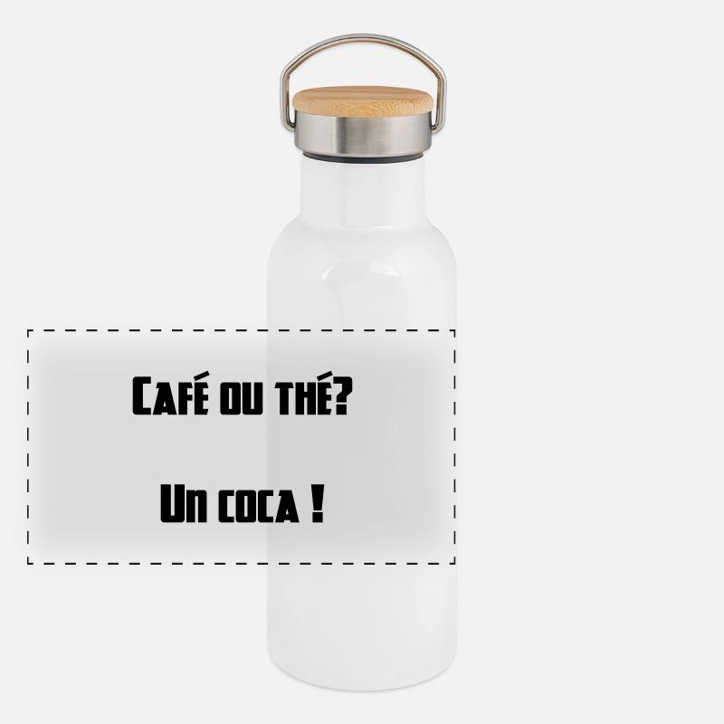 COCA.svg Gourde isotherme avec bouchon en bambou