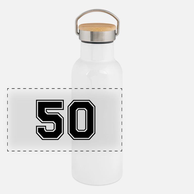 50 Panorama Thermosflasche mit Bambusdeckel