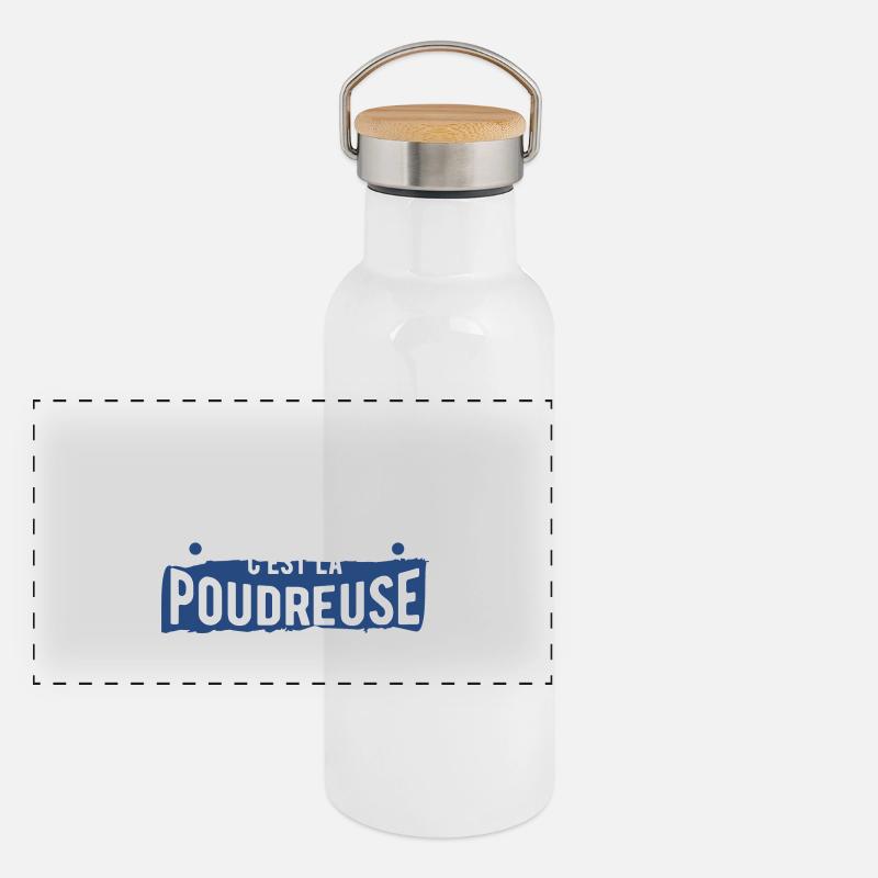 Drogue poudreuse cadeau Gourde isotherme avec bouchon en bambou