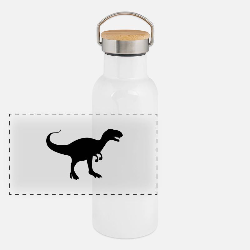 dinosaurier_rex Panorama Thermosflasche mit Bambusdeckel